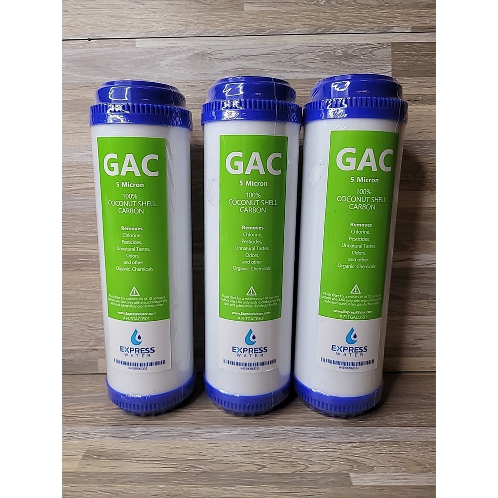 3 - GAC FLTGAC0501 Express Water Carbon‎ Filter Replacement 5 Micron 10"